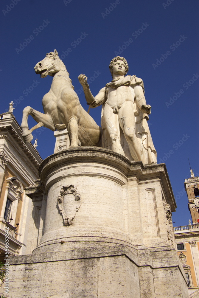 statue of Roman emperor with horse, Rome forum 