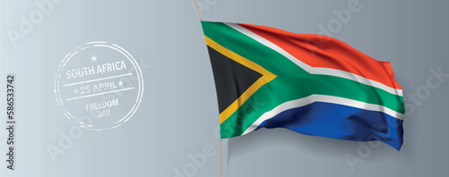 South Africa freedom day greeting card, banner with template text vector illustration