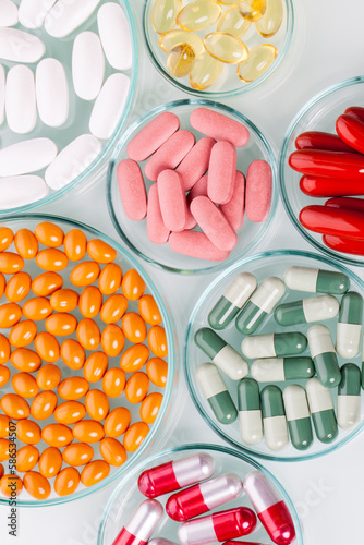 Pills on a white background