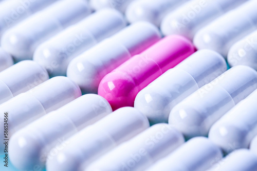 Pills on a white background