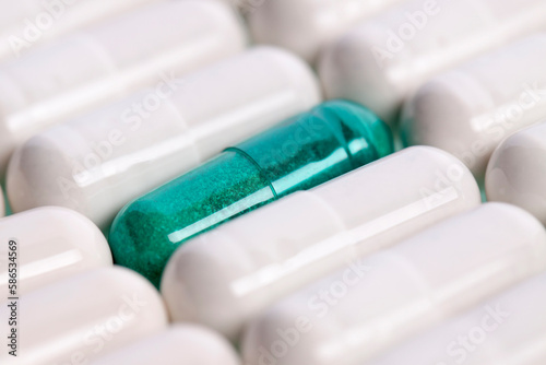 Pills on a white background