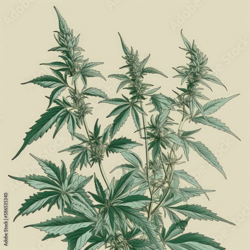 Canabis plant illustration