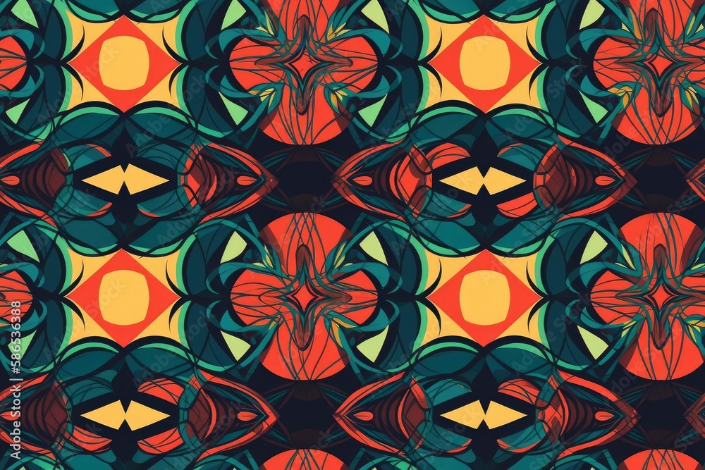 vibrant abstract background with an array of unique shapes and colors. Generative AI vibrant abstract background with an array of unique shapes and colors. Generative AI