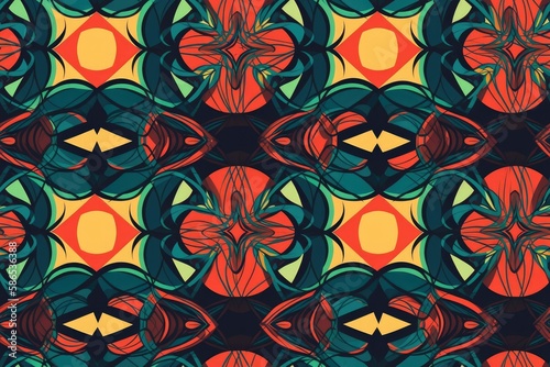 vibrant abstract background with an array of unique shapes and colors. Generative AI