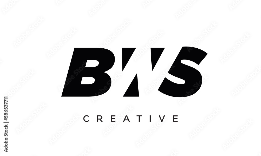 BWS letters negative space logo design. creative typography monogram vector