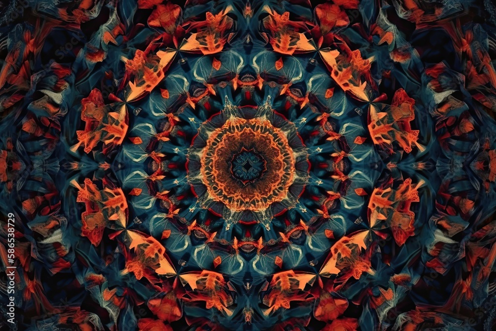 an abstract red and blue flower. Generative AI an abstract red and blue flower. Generative AI
