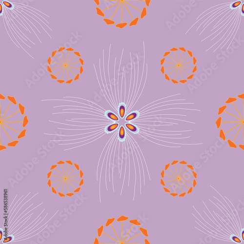 Vector lilac seamless pattern background  Spirit Flower Ornament.