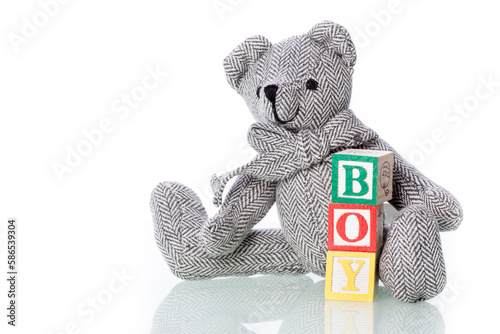 Children's toys on a white background