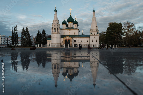 View of Ilyinskaya Church in Yaroslavl in front of the Yaroslavl Oblast government building