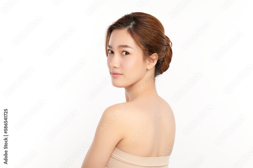Beautiful young asian woman with clean fresh skin on white background, Face care, Facial treatment, Cosmetology, beauty and spa, Asian women portrait. Beautiful young asian woman with clean fresh skin on white background, Face care, Facial treatment, Cosmetology, beauty and spa, Asian women portrait.