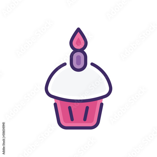 Cupcake icon vector stock.