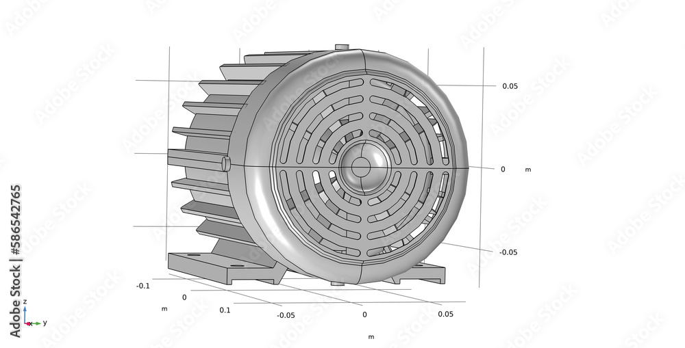 Obraz premium Computer 3d modeling of the motor using a computer aided design system. Engine model.