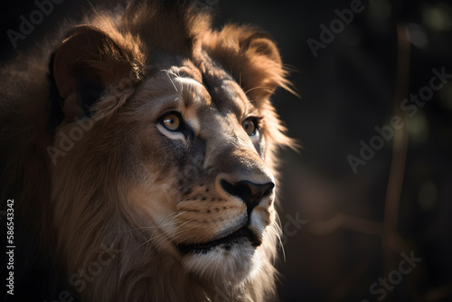 close up portrait of a lion