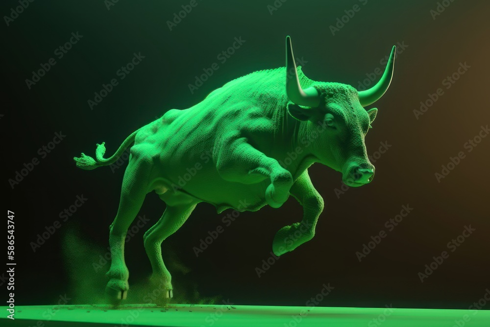 Bull running on fire. Business bull market concept. Ai generated Bull running on fire. Business bull market concept. Ai generated