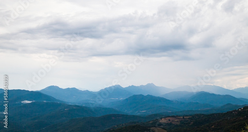 Panoramic mountain landscape of Corsica. France