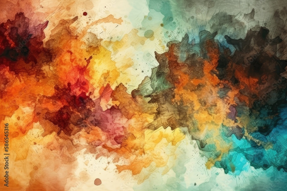 Obraz premium Vibrant and Colorful Painting with a Multitude of Hues and Shades. Generative AI