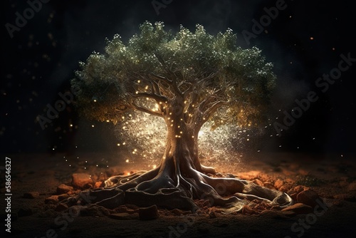 Tree of Life Family tree yggdrasil, generative Ai