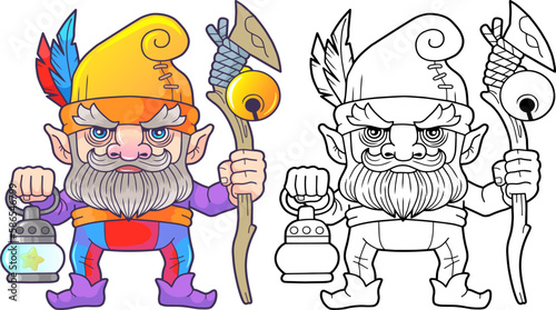 cartoon fairy house, funny illustration design