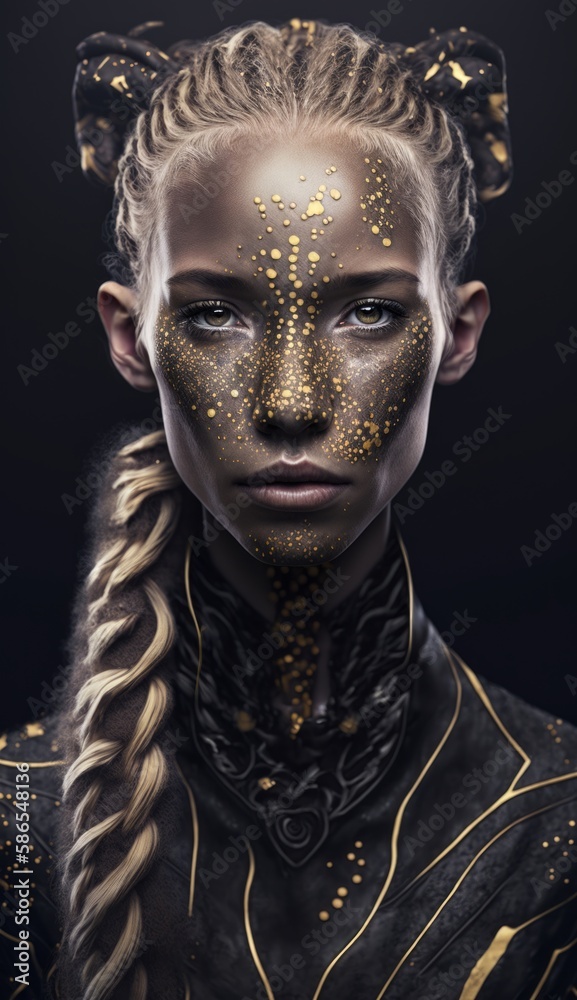 portrait of a beautiful woman, a giraffe girl with an interesting hairstyle. fantastic image of a fairy tale heroine. Created using generative artificial intelligence . portrait of a beautiful woman, a giraffe girl with an interesting hairstyle. fantastic image of a fairy tale heroine. Created using generative artificial intelligence .