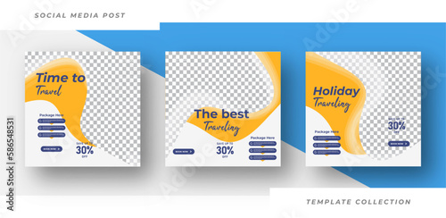 the best traveling social media post template design