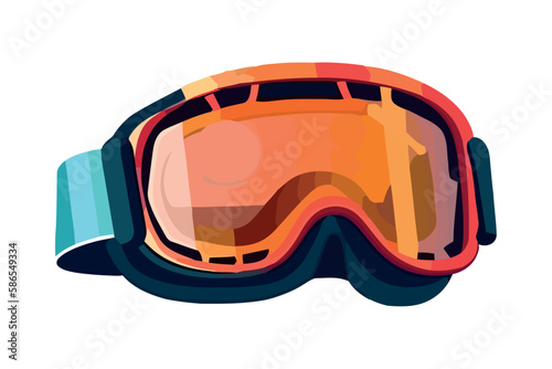 red ski goggles sport equipment