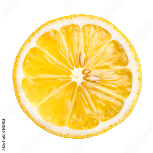 lemon slice isolated on transparent background