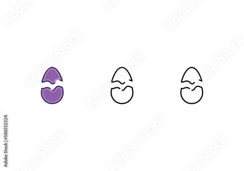Broke Egg icon vector stock.