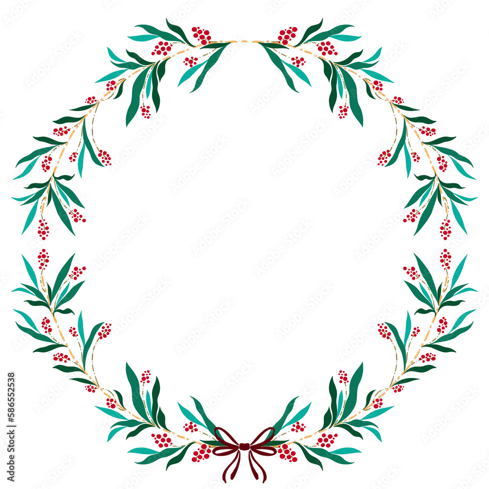 christmas wreath illustration