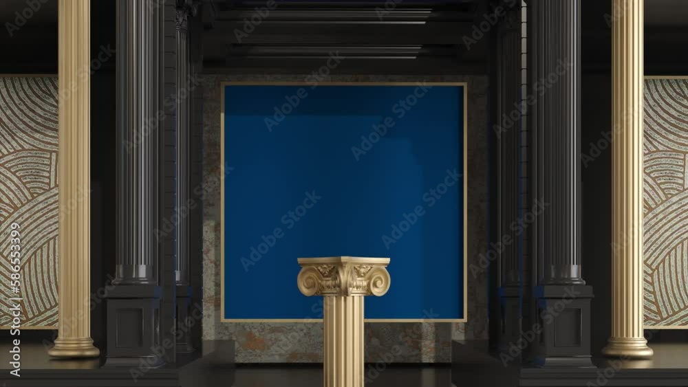 Classic luxury golden podium columns background for product presentation. Podium for display product Classic luxury golden podium columns background for product presentation. Podium for display product
