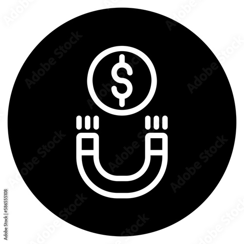 money magnet glyph icon