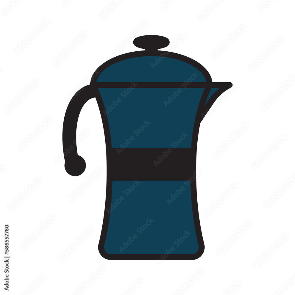 Obraz premium Coffee moka pot flat style