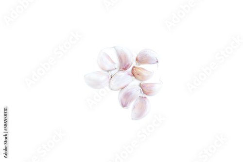 Fresh garlic isolated on white background, Food Ingredient, Organic vegetables, Herbal plant © voranat