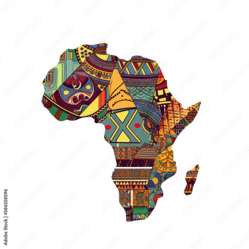 Africa colorful illustration africa day concept ai generated - obrazy, fototapety, plakaty 