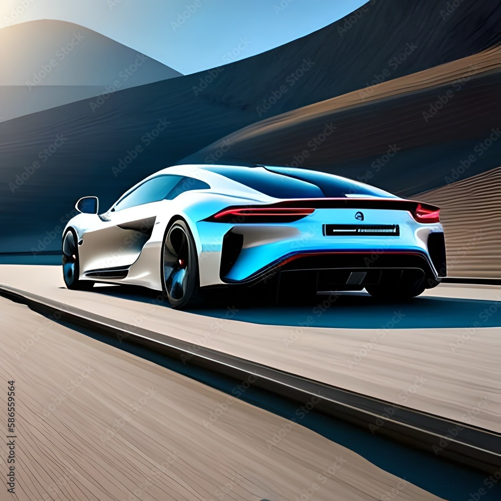 Naklejka premium Superb Shots of Supercars in Action, car, generative ai 