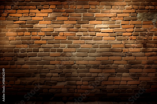 Brick Wall Background. - Generative Ai - Texture  Pattern  Red  Brown  Rough  Grunge  Vintage  Old  Weathered.