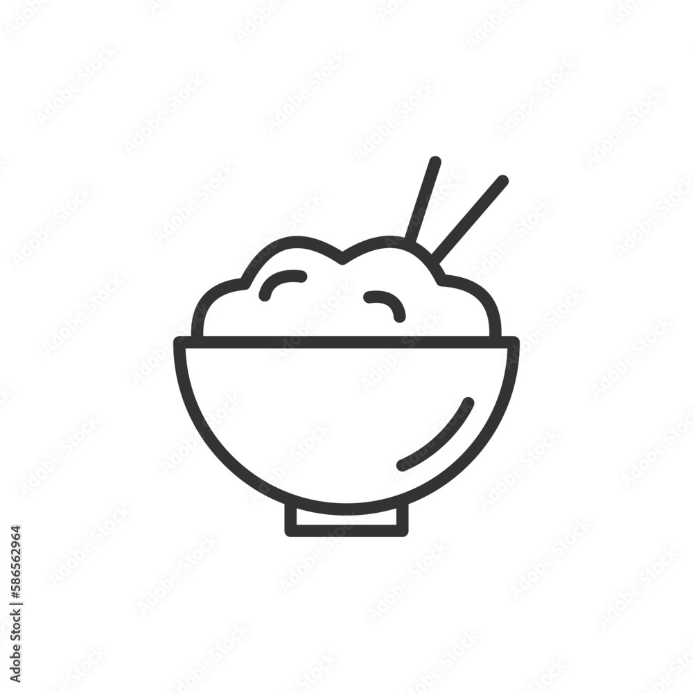 Rice bowl icon vector illustration. Food and cooking. Minimalism vector symbols, line icon for logo, mobile app and website design. Vector illustration, EPS10. Rice bowl icon vector illustration. Food and cooking. Minimalism vector symbols, line icon for logo, mobile app and website design. Vector illustration, EPS10.