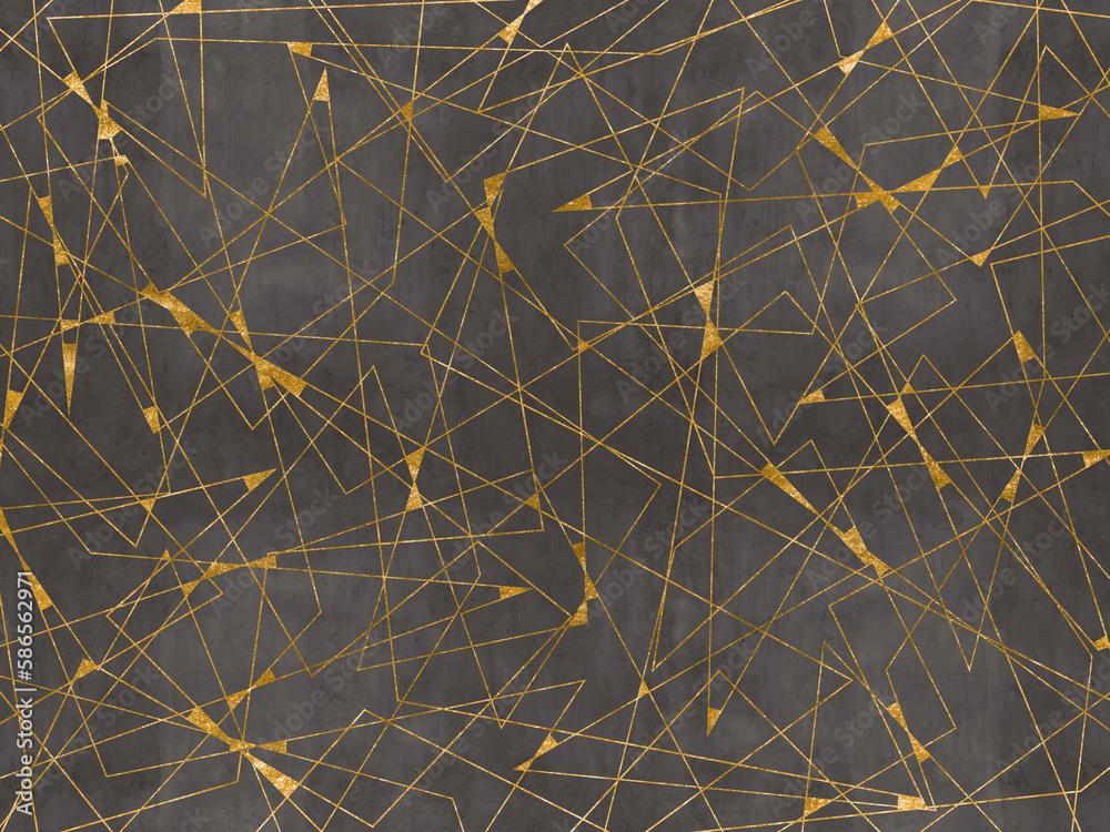 Goldene Linien abstrakt auf grauem Hintergrund