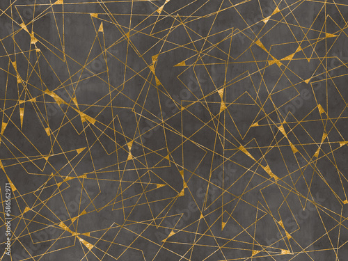 Obraz na płótnie Goldene Linien abstrakt auf grauem Hintergrund w salonie