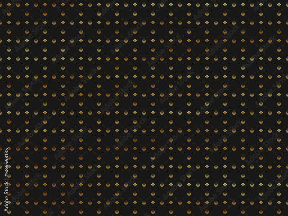 Goldene Ornamente auf schwarzem Untergrund.