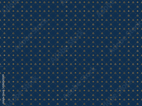 Obraz na płótnie Goldene Ornamente auf blauem Hintergrund. w salonie