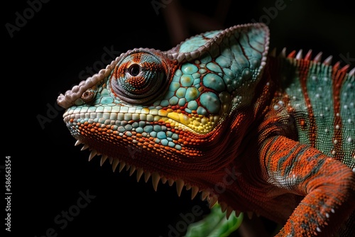 colorful chameleon lizard. Generative Ai