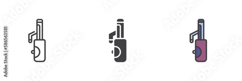 Hair curler different style icon set