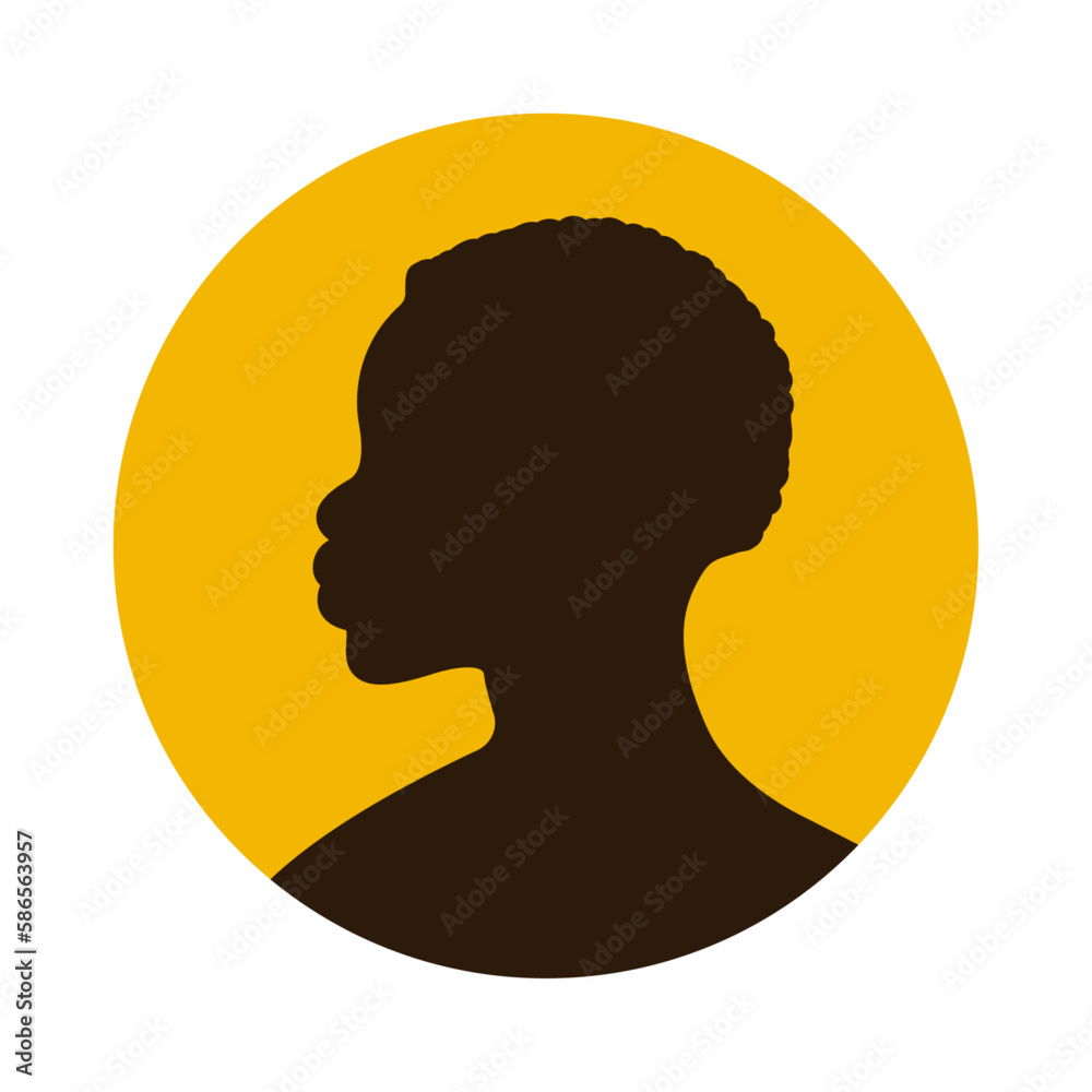 Vector illustration of black African American man young guy boy with ...