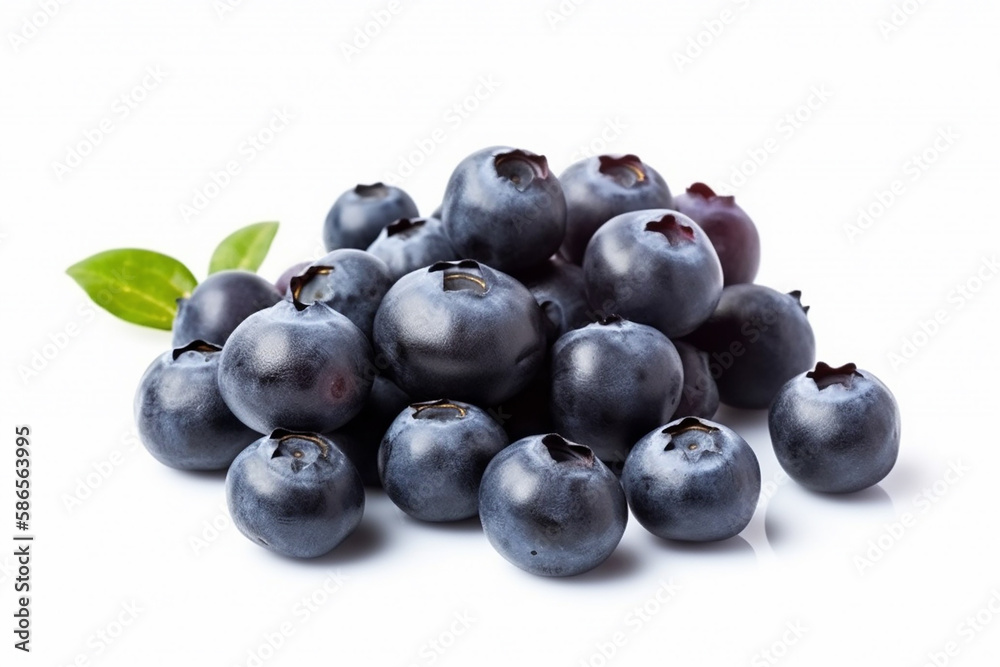 Bilberry isolated on white background. Generative Ai Bilberry isolated on white background. Generative Ai