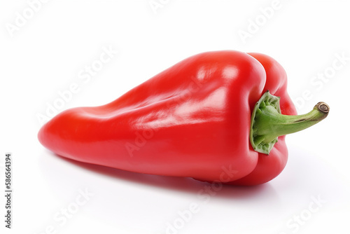 red pepper isolated on white background. Generative Ai
