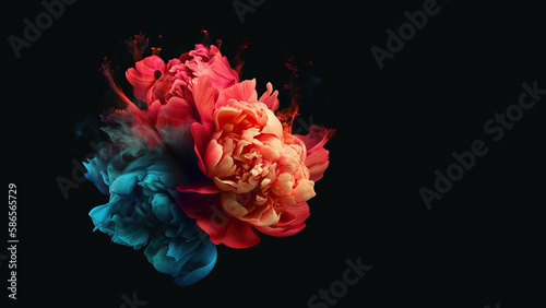 Beautiful abstract floral background. Generative AI.