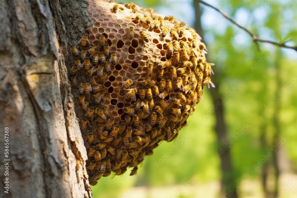 Bee family. Generative AI illustration Bee family. Generative AI illustration