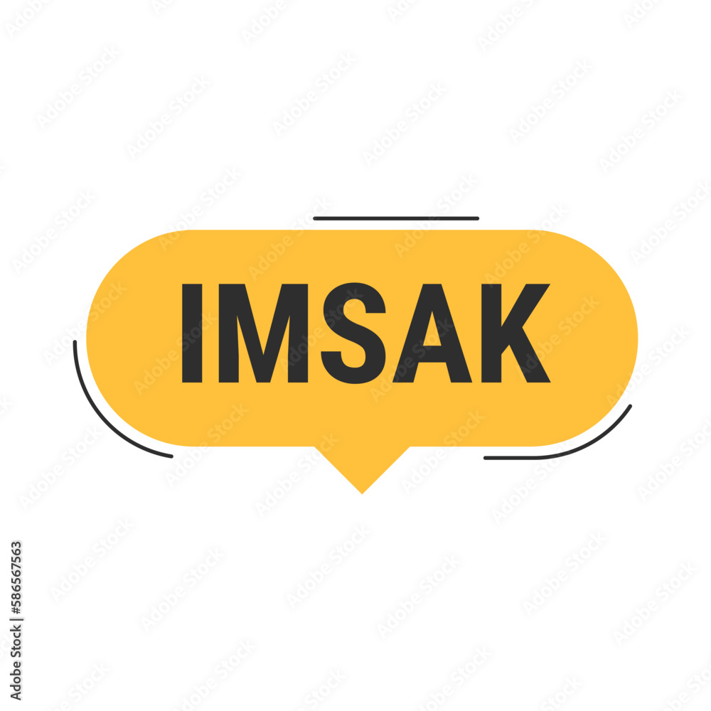 IMSAK Reminder Orange Vector Callout Banner to Help You Start Your Fast on Time