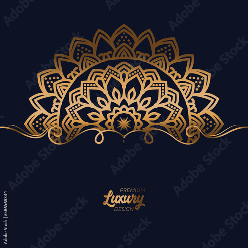 Luxury mandala background with golden arabesque pattern 