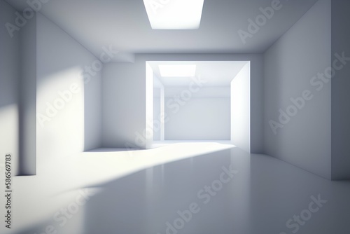 Empty white interior design. 3D rendering - generative ai 